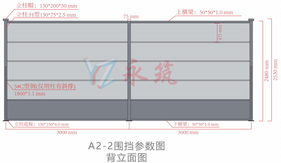 A2-2款装配式围挡规格参数