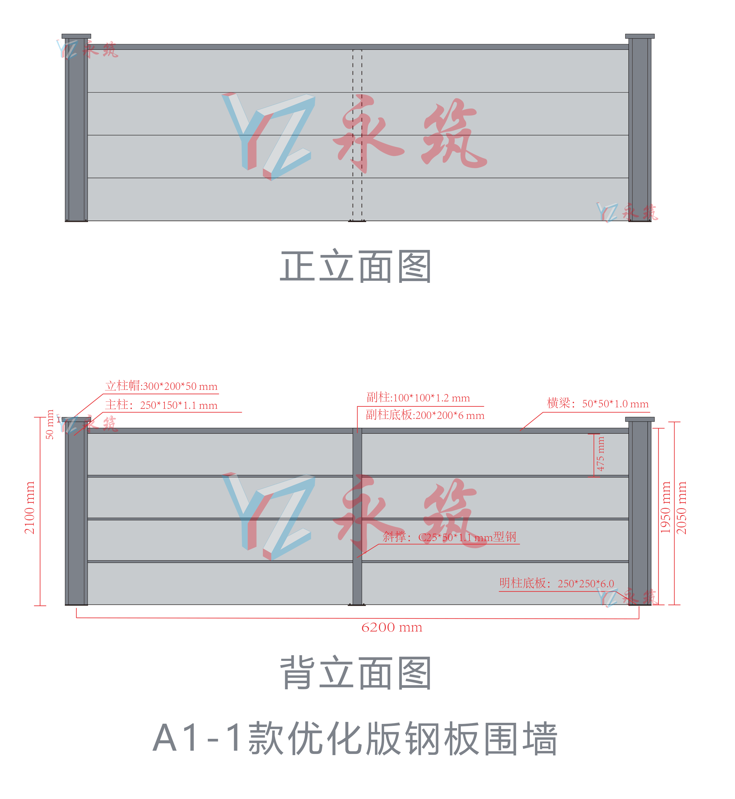 A1-1钢板围挡参数图
